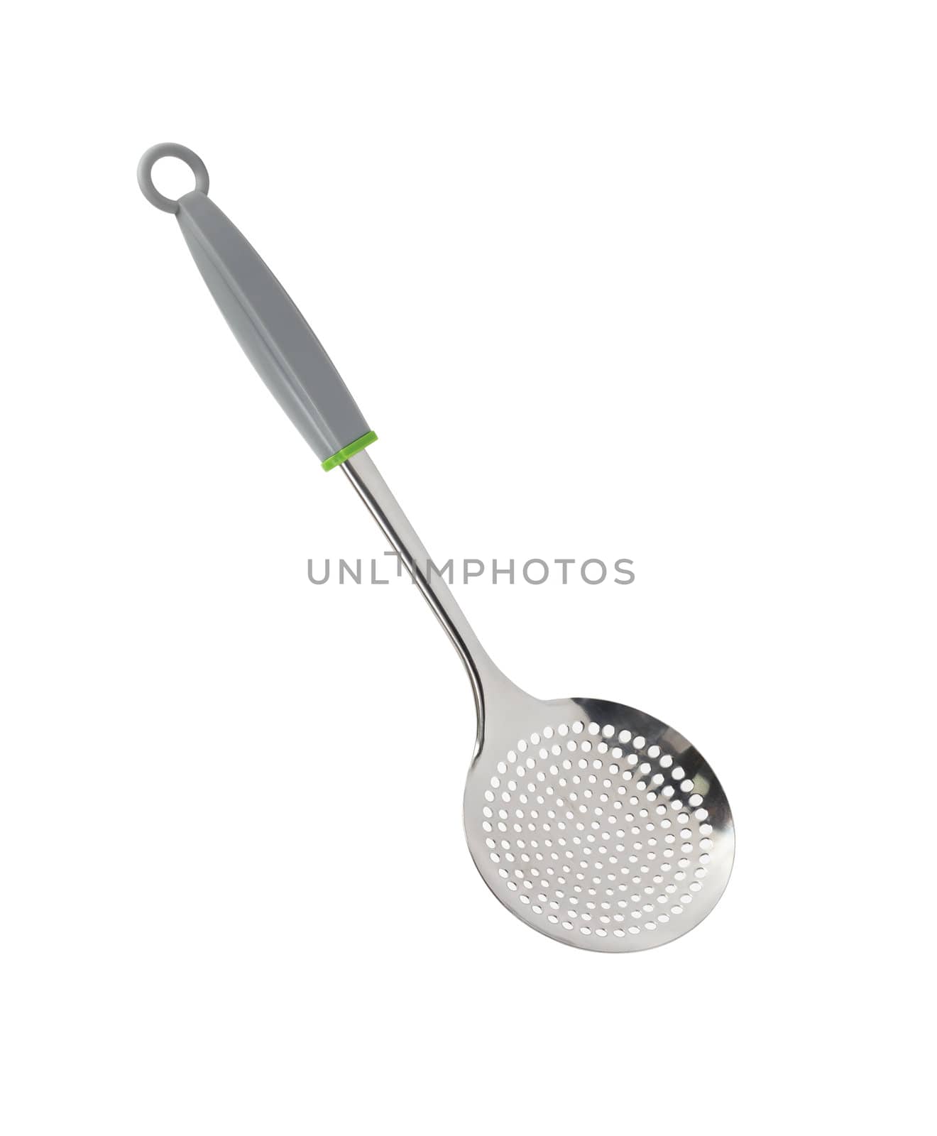 Modern steel skimmer isolated on white background. Clipping path is included