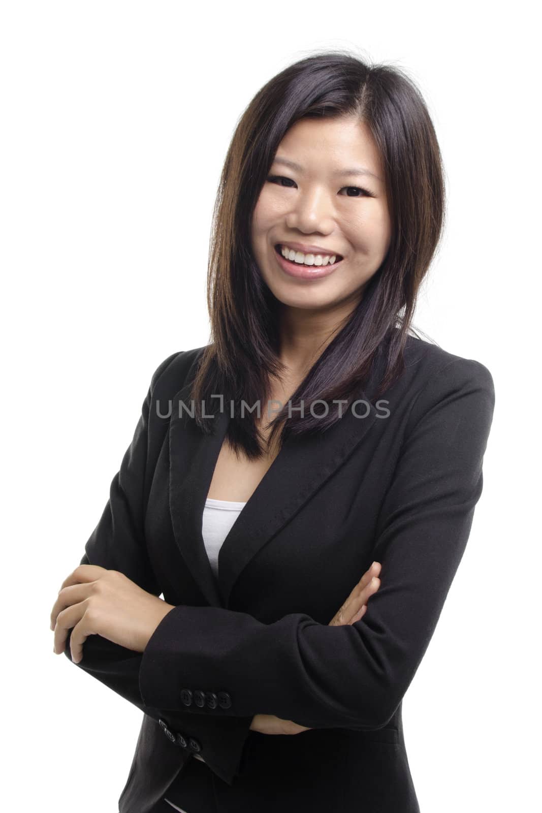 Asian Educational/Business woman on white background