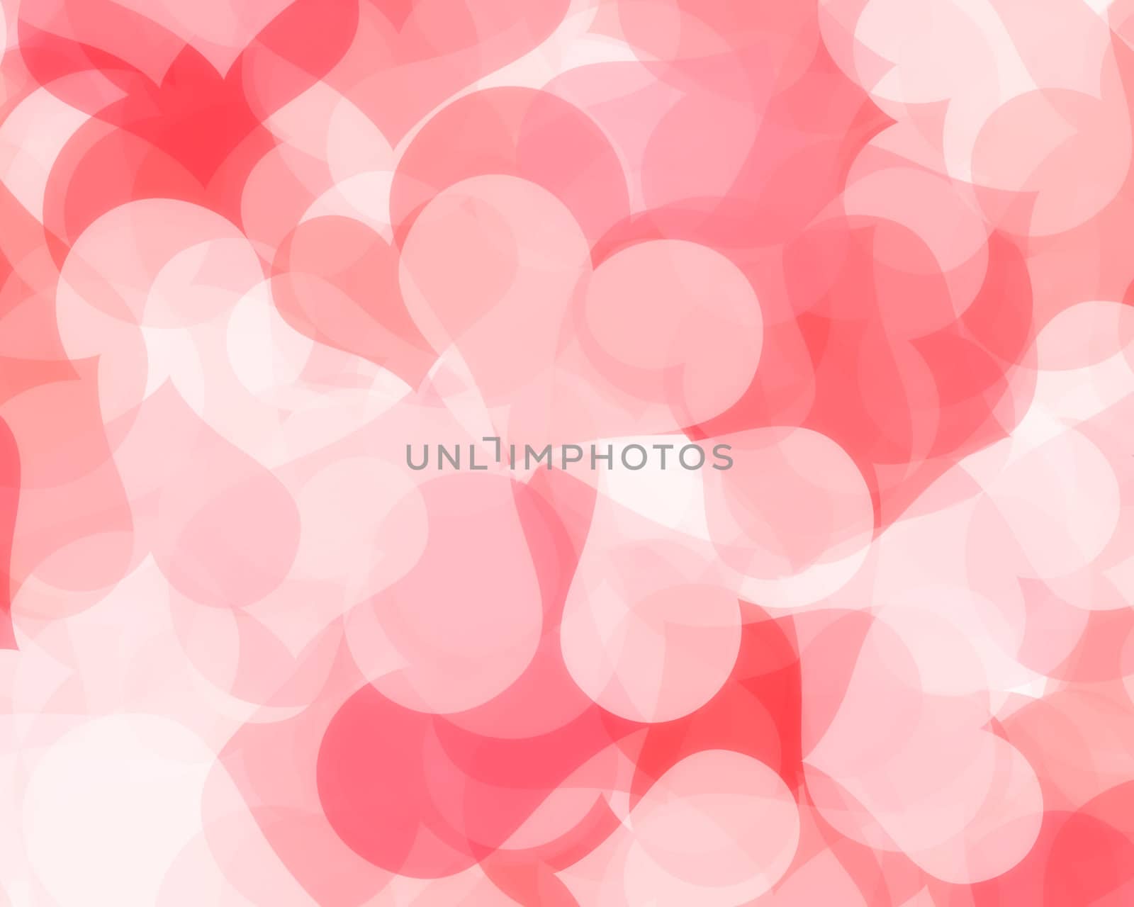 Digital illustration of a conceptual theme of hearts