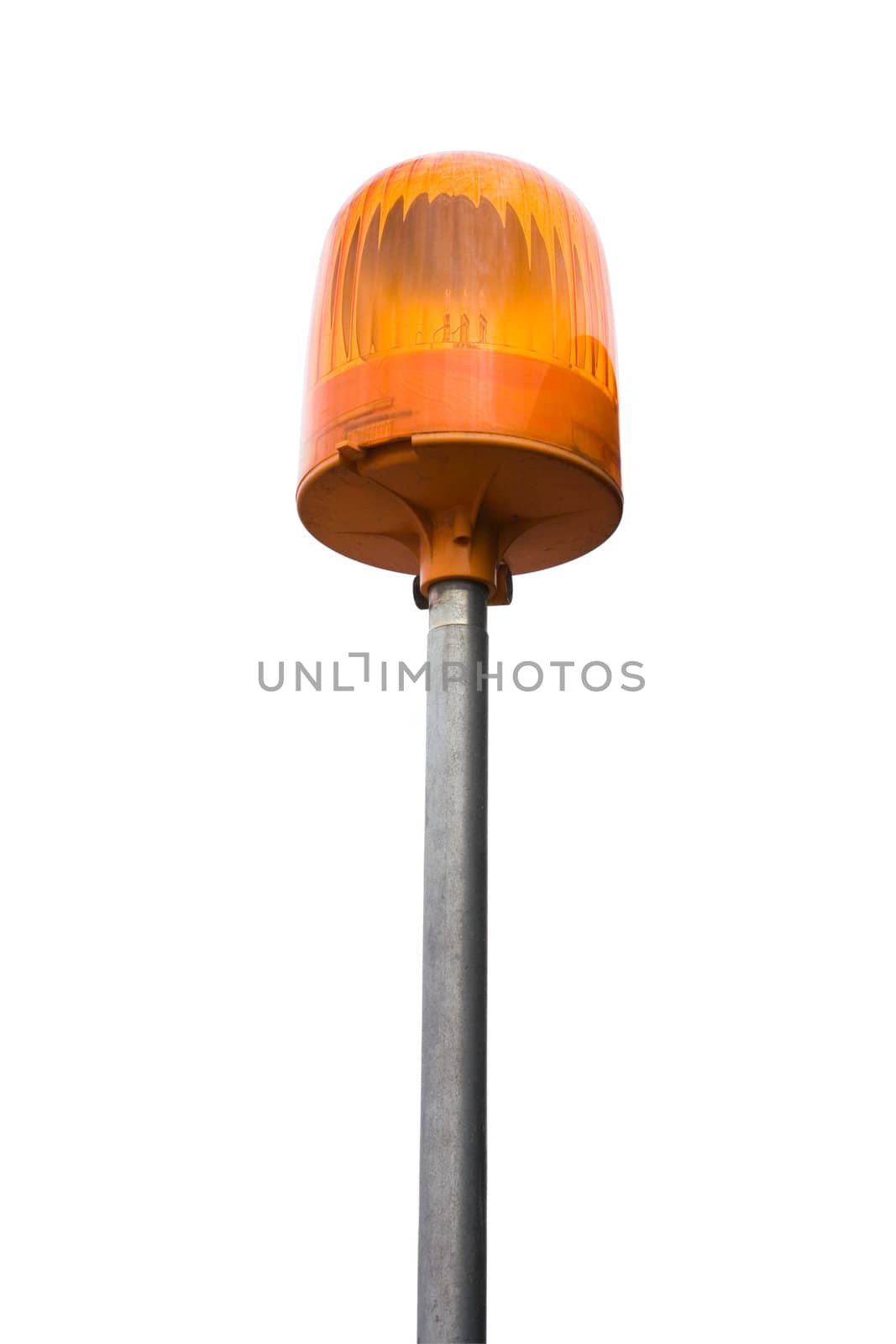 Warning strobe light isolated on a white background