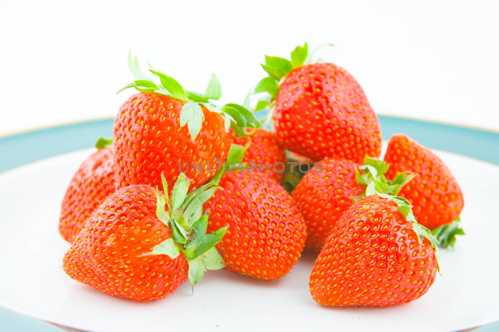 Fresh strawberries on a plate