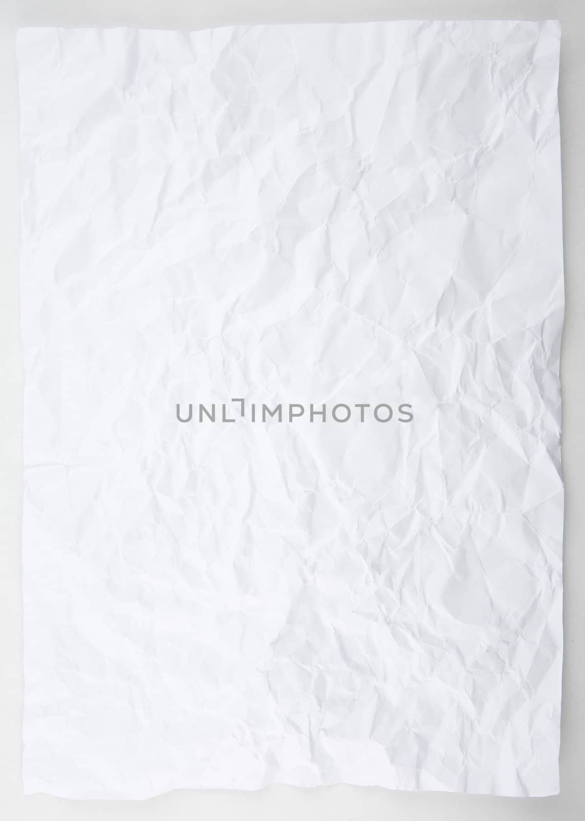 Crushed sheet of white paper