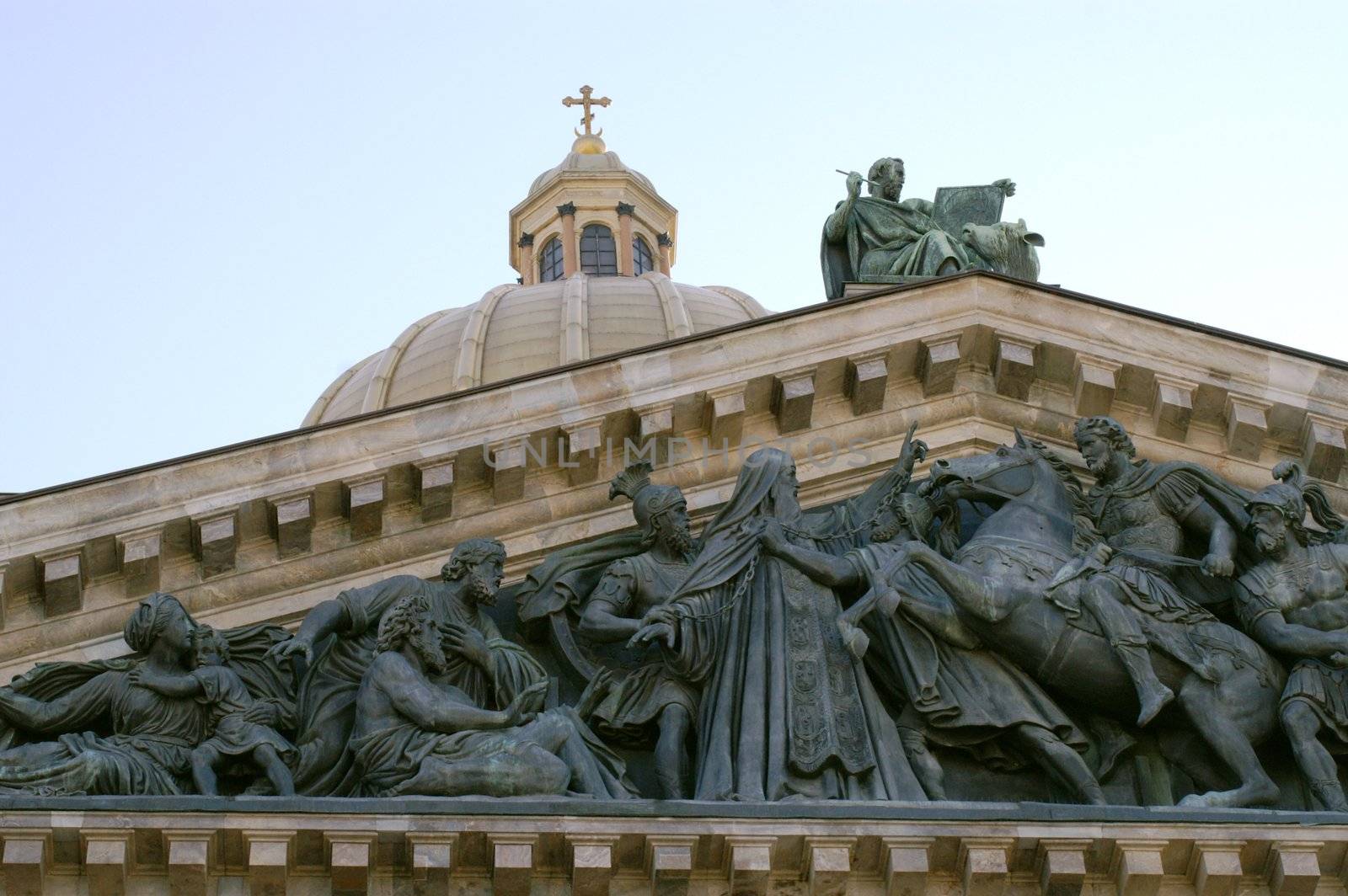 The roof of St. Isaac's Cathedral in Saint Petersburg.