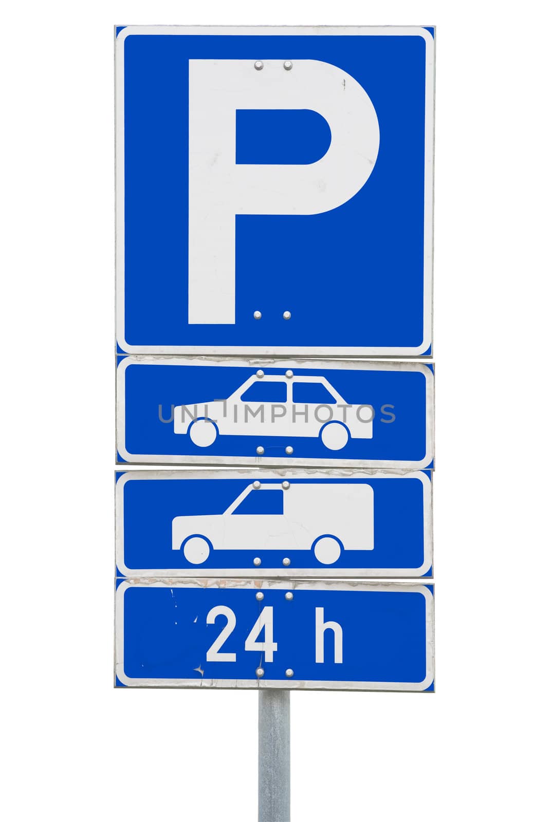 Parking sign isolated on a white bakcground