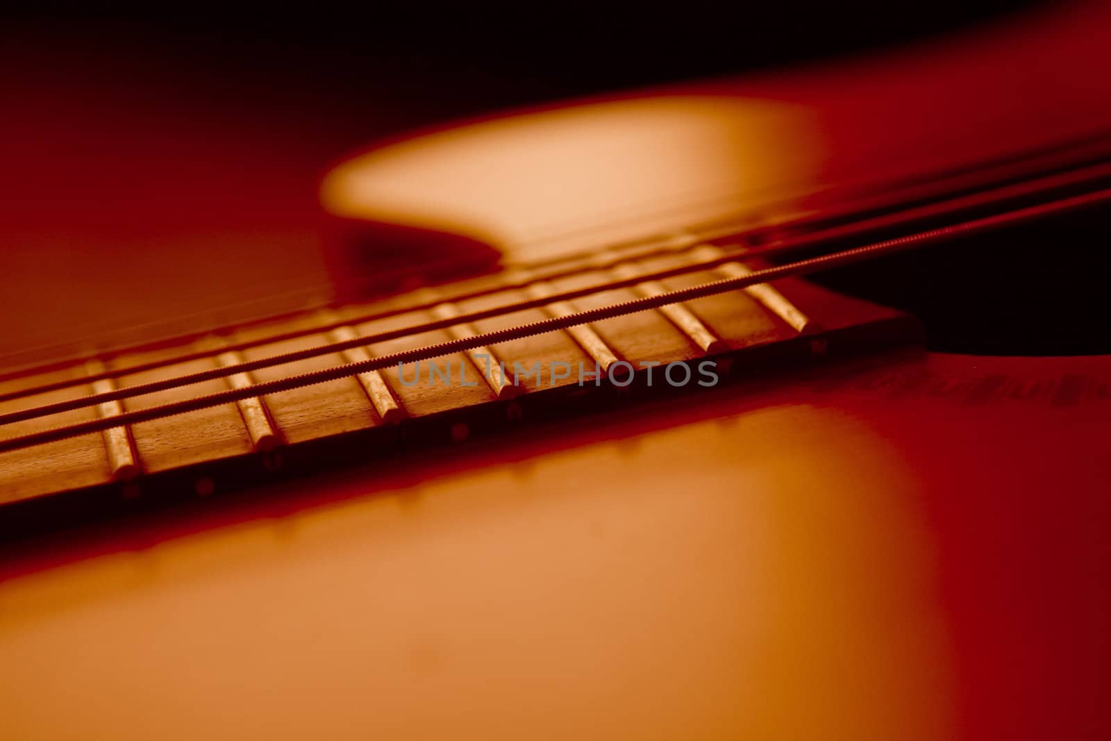 Detail of a beautiful acoustic guitar