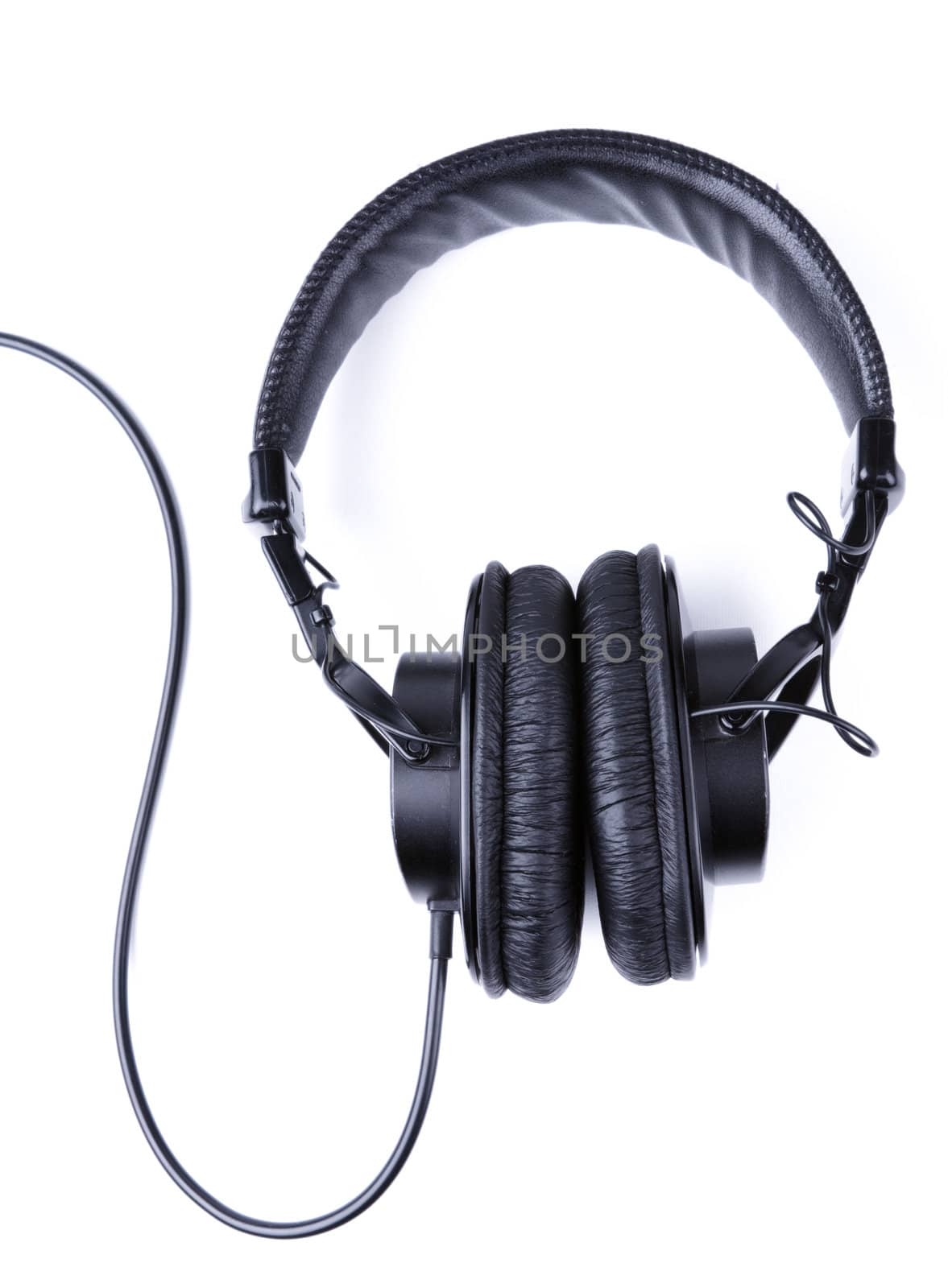 Professional studio headphones over white
