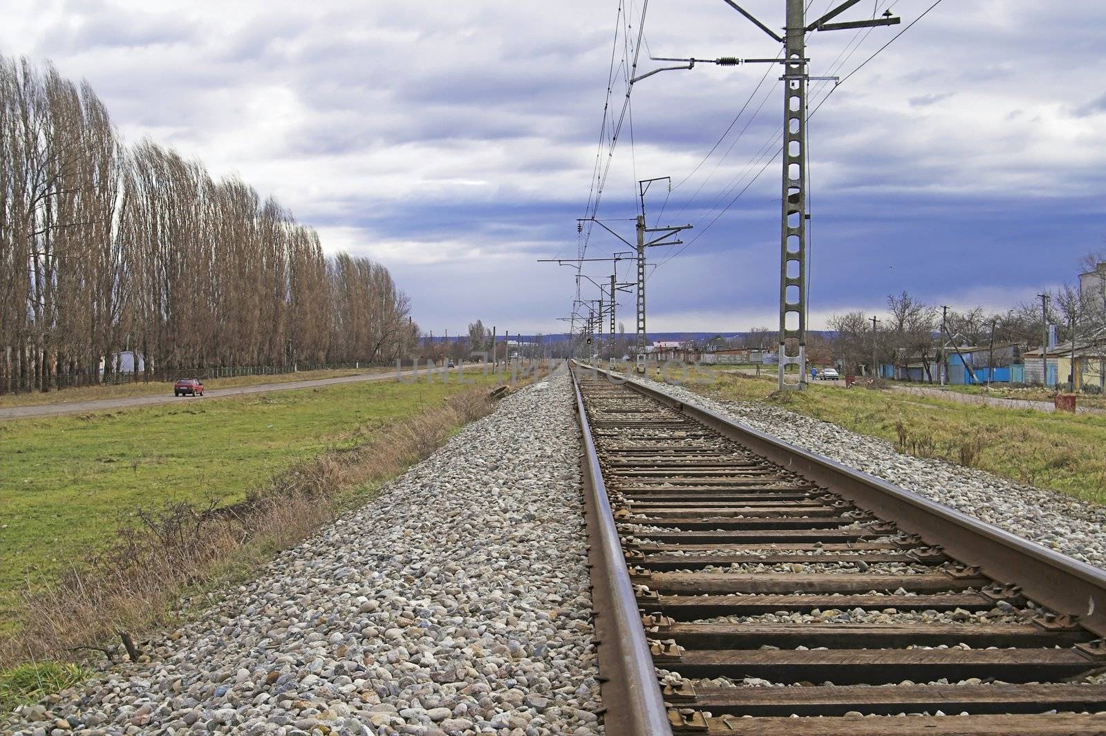 Railroad Embankment at Remote Area