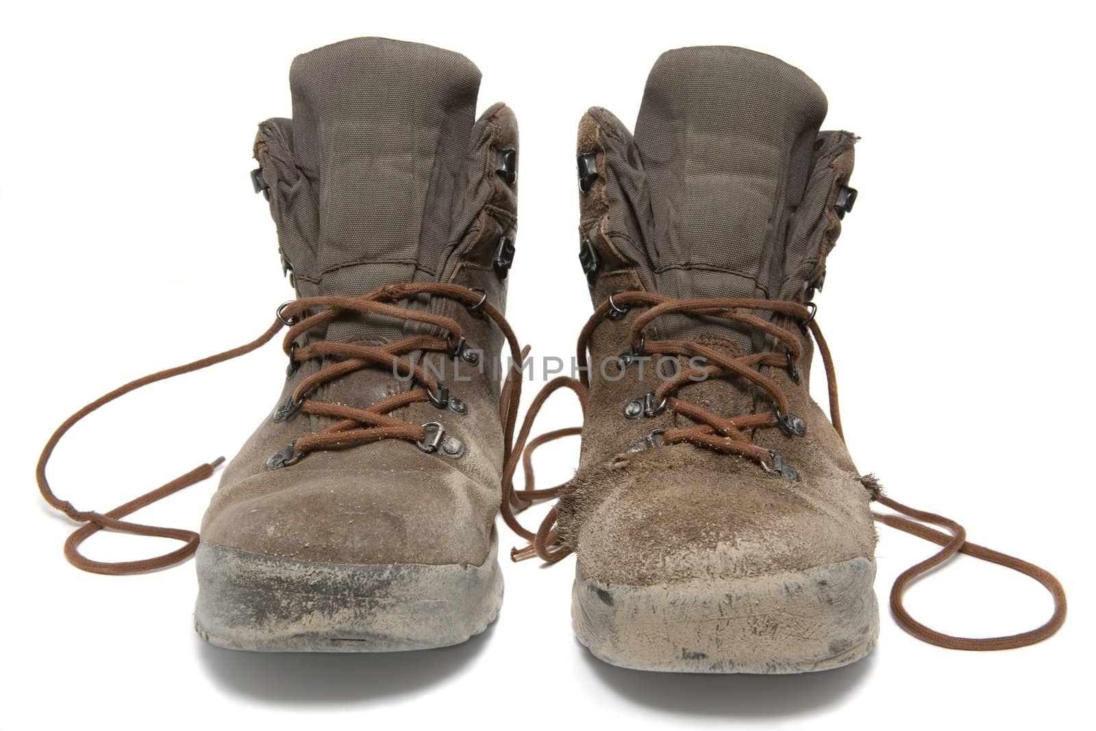 Hiking Boots isolated on a white background with a clipping path
