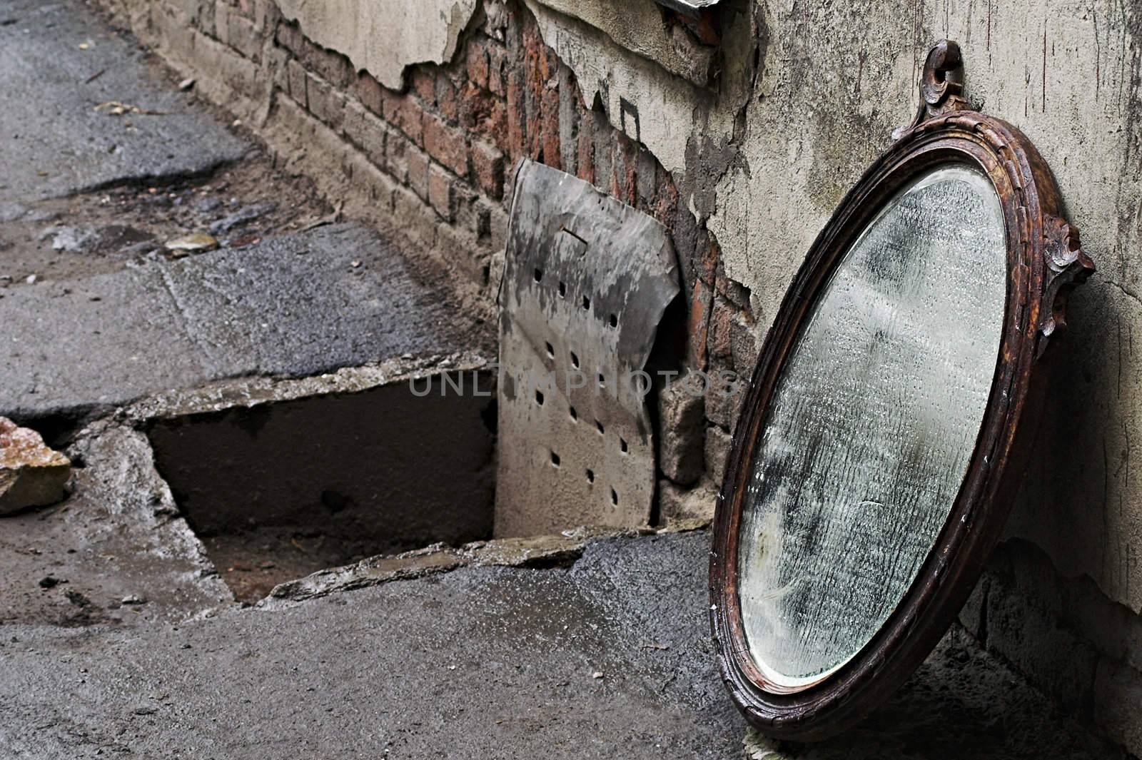 Thrown Out Old Mirror by simfan