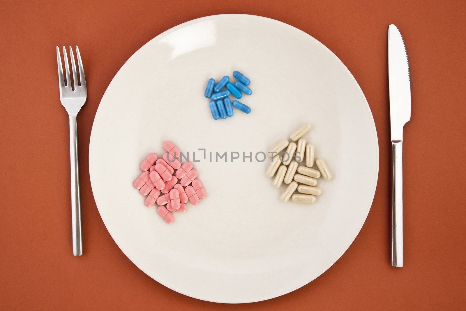a meal of different tablets with silverware
