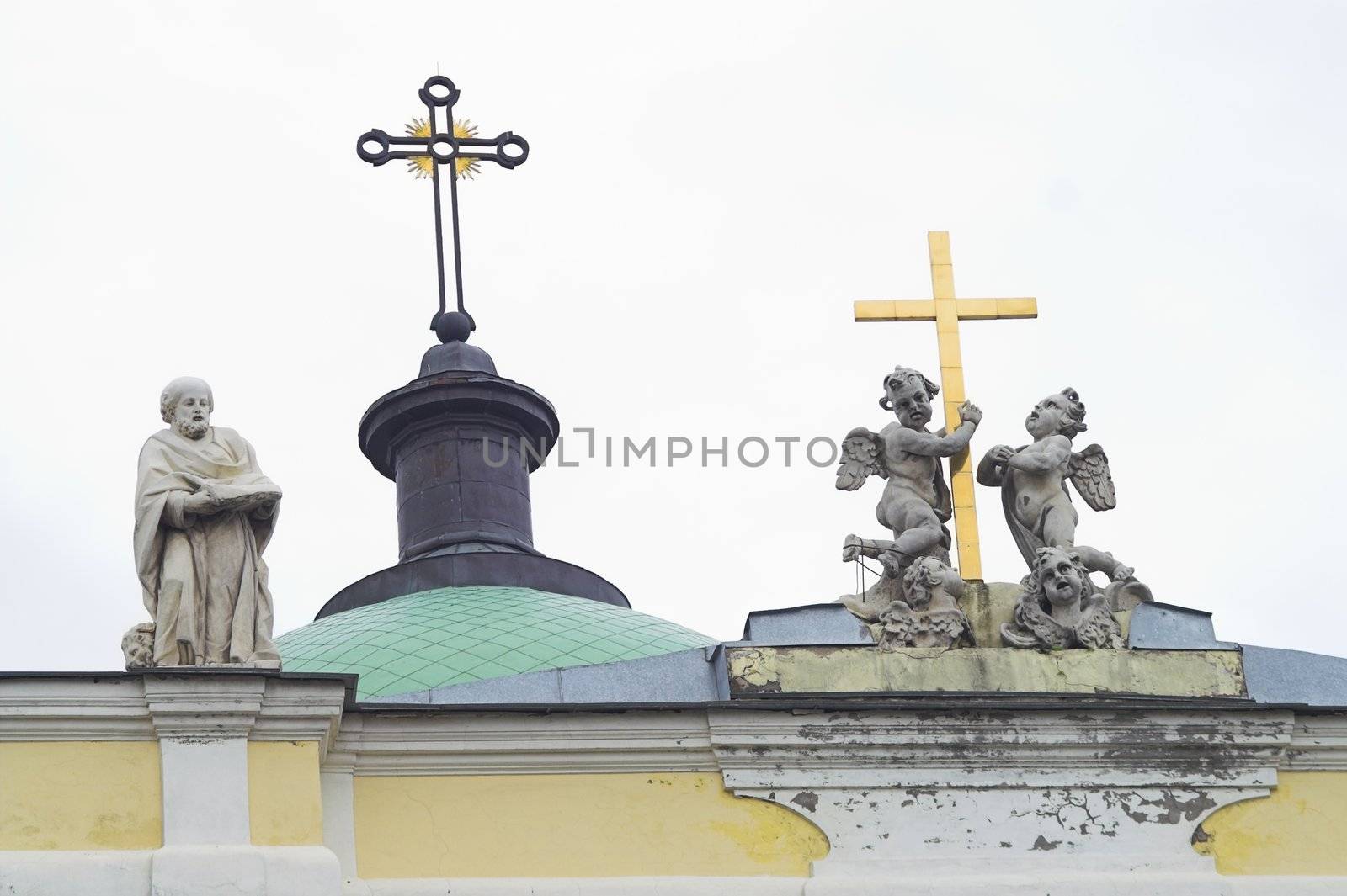 Sculptures on the Roof of Christian Cathedral