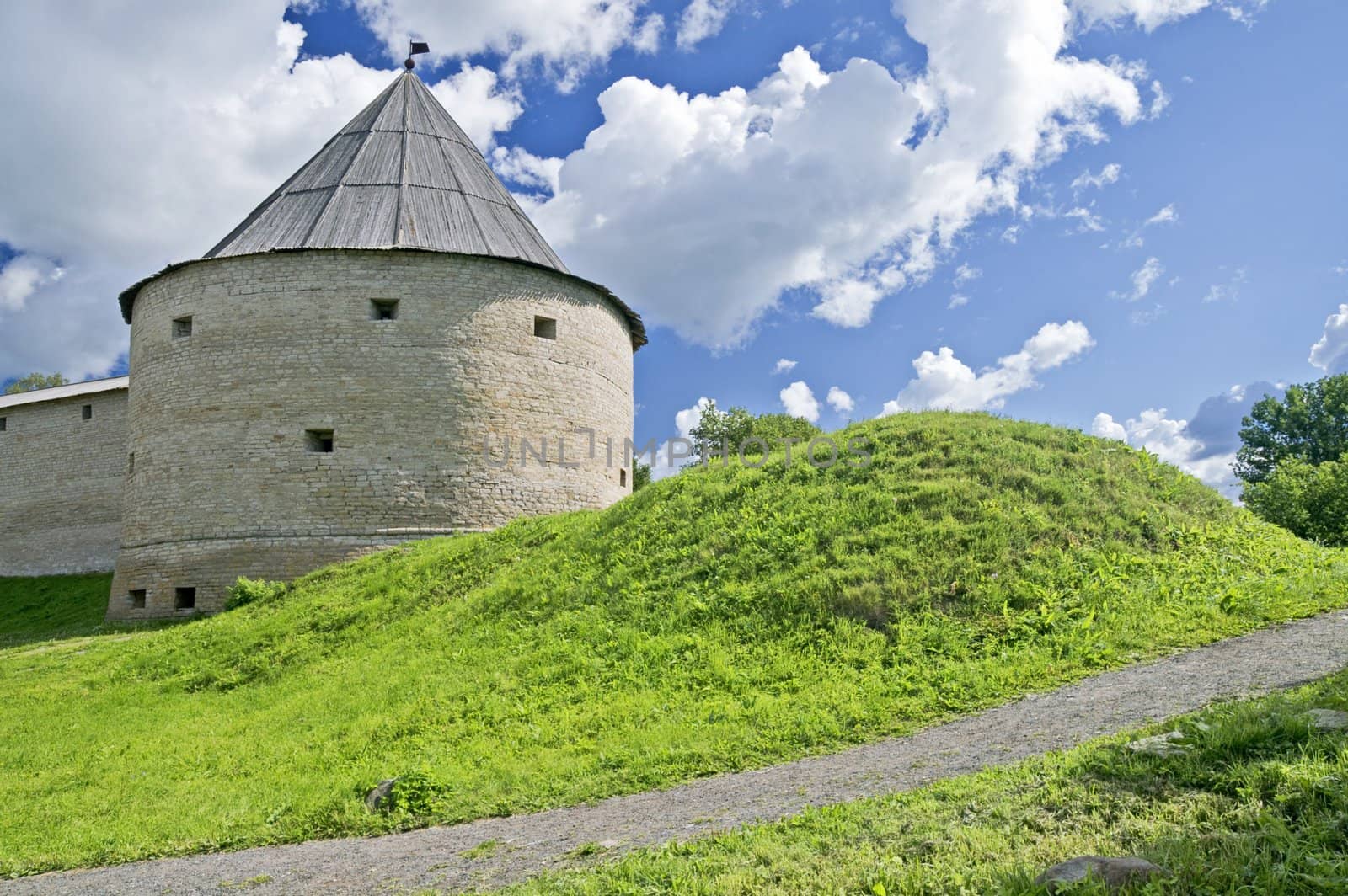 Fortress Tower in Ancient Russian Capital of Old Ladoga