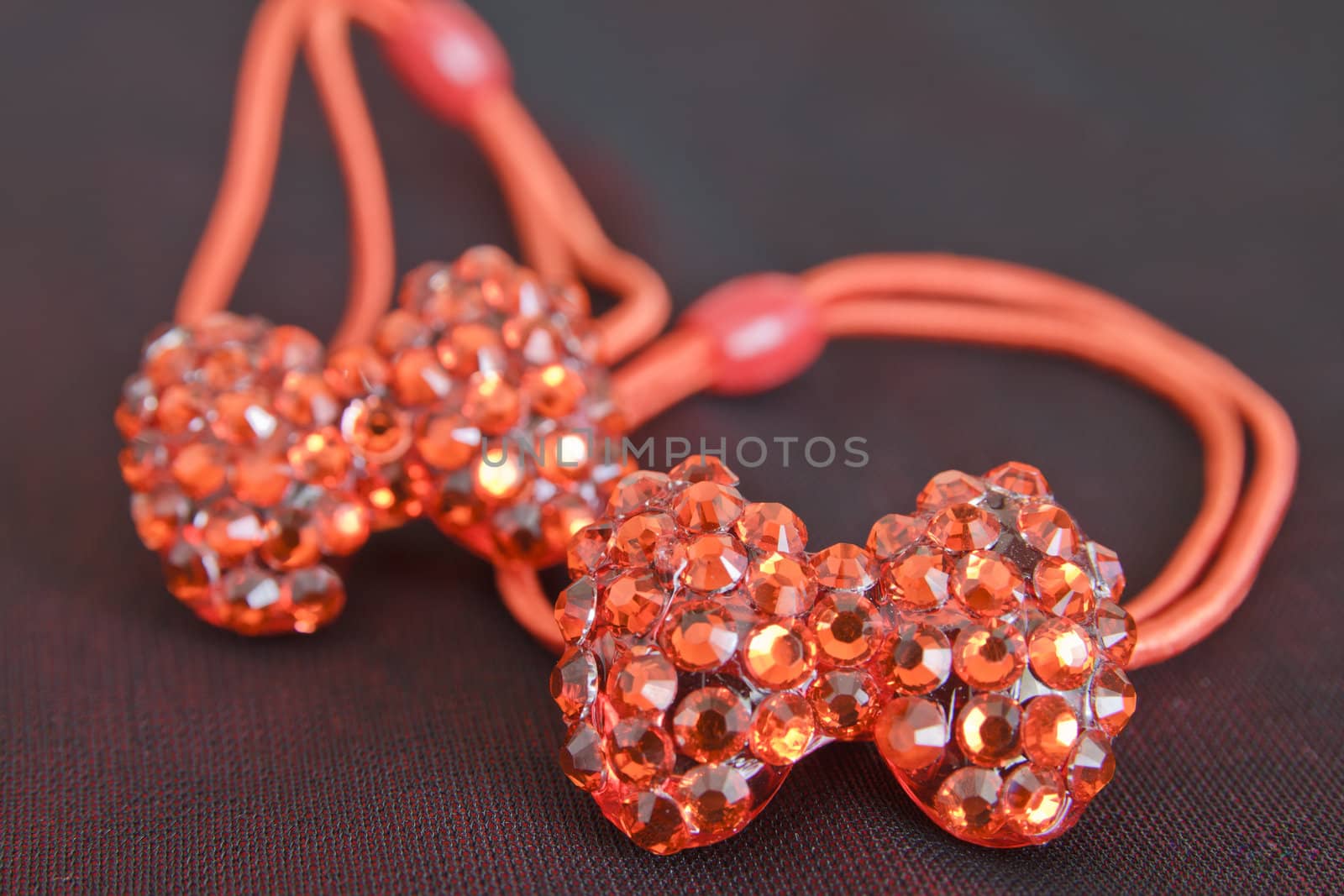 red hairclips with crystals