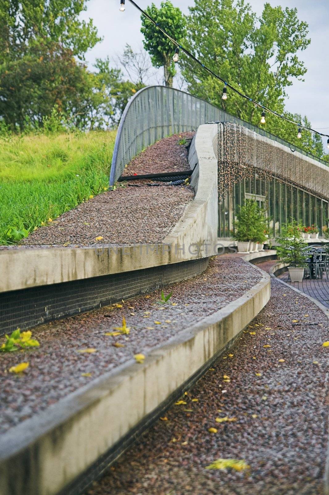 Entrance to entertainment center in city park