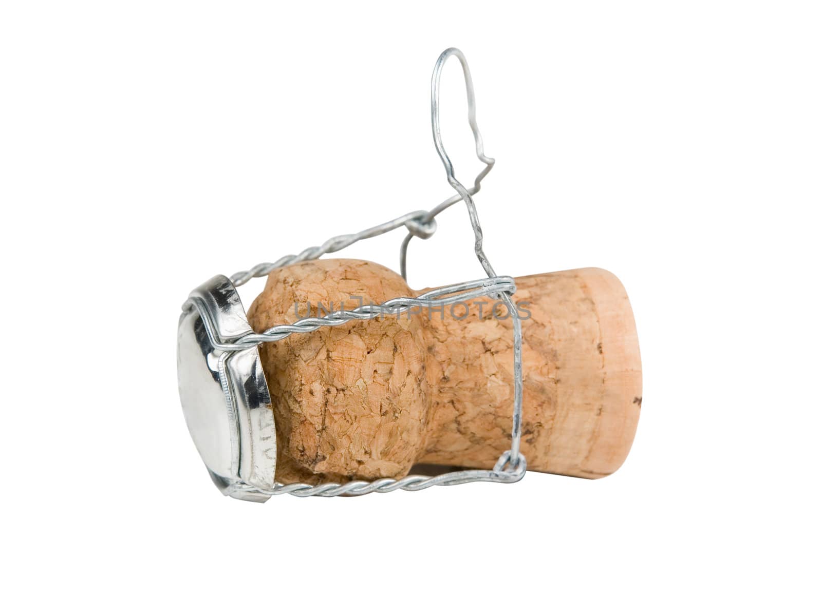 Champagne bottle cork isolated on a white background