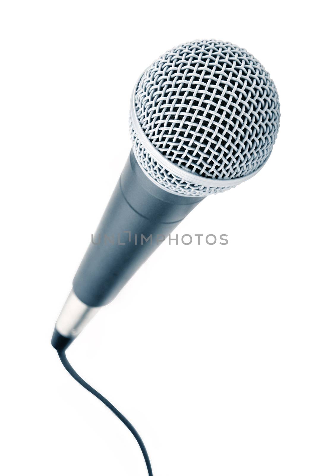 Professional microphone with a cable connected