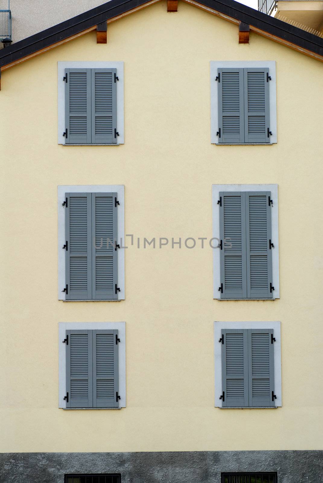 closed windows of a building