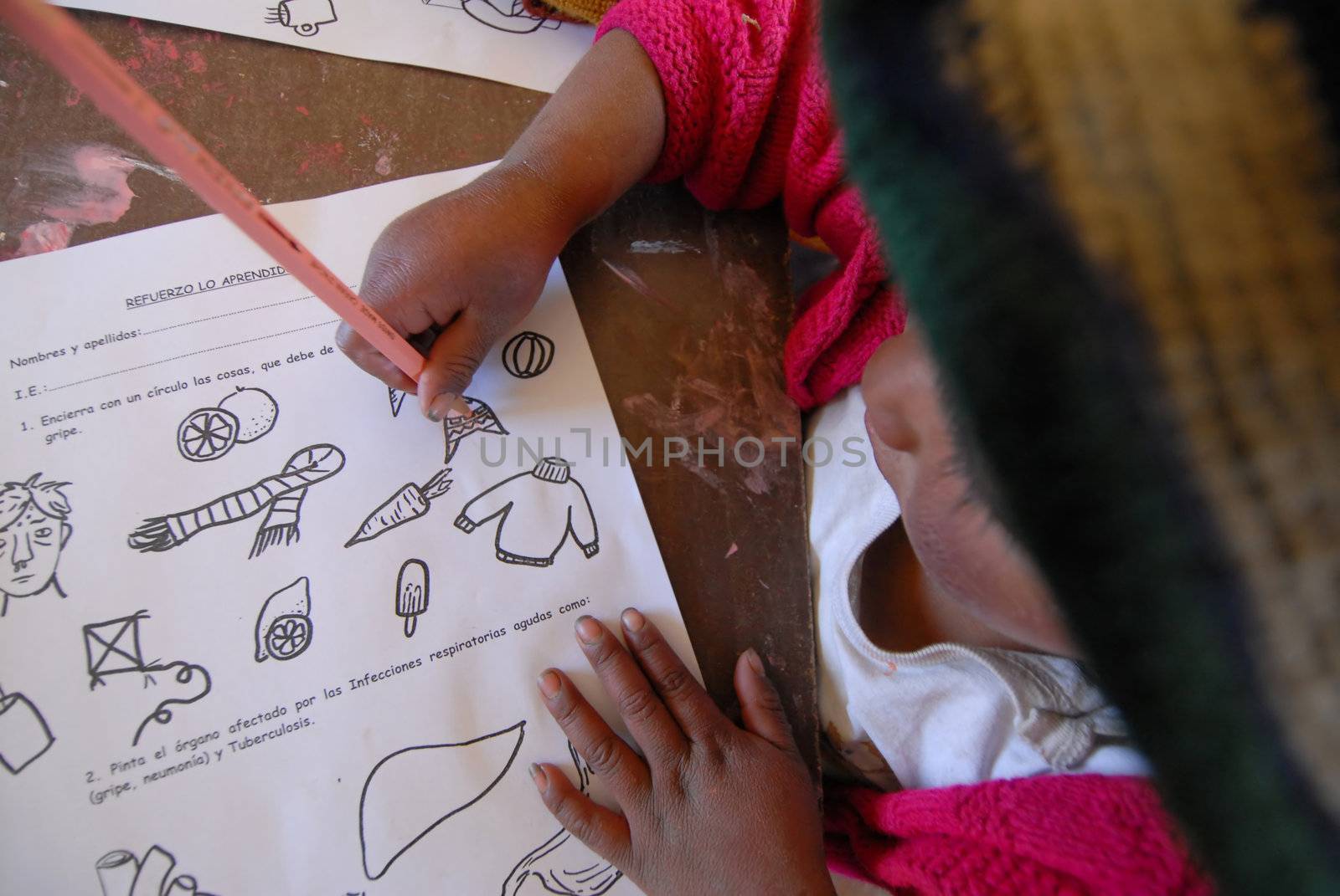 Peruvian child to school