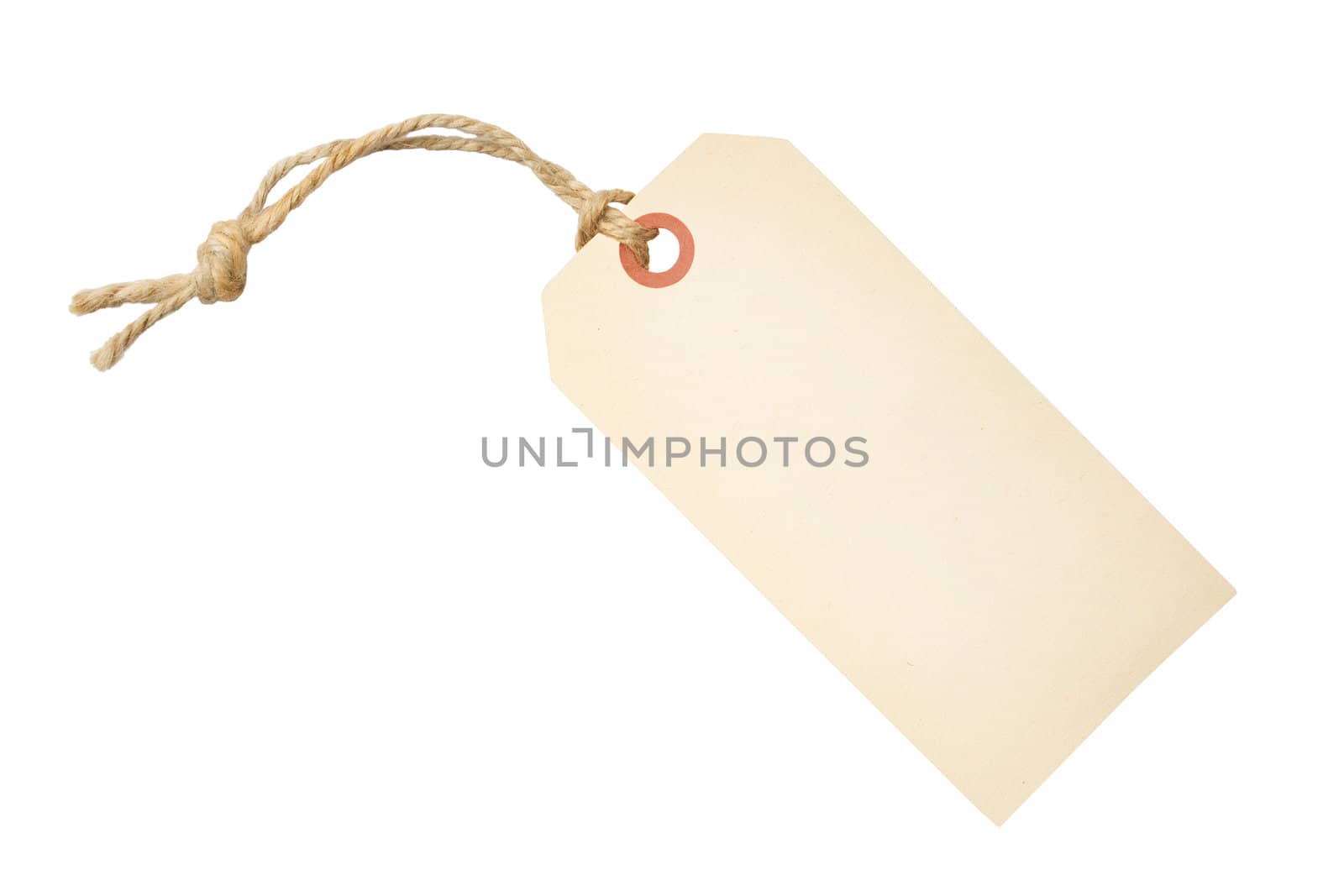 Blank tag label isolated on white background with clipping path