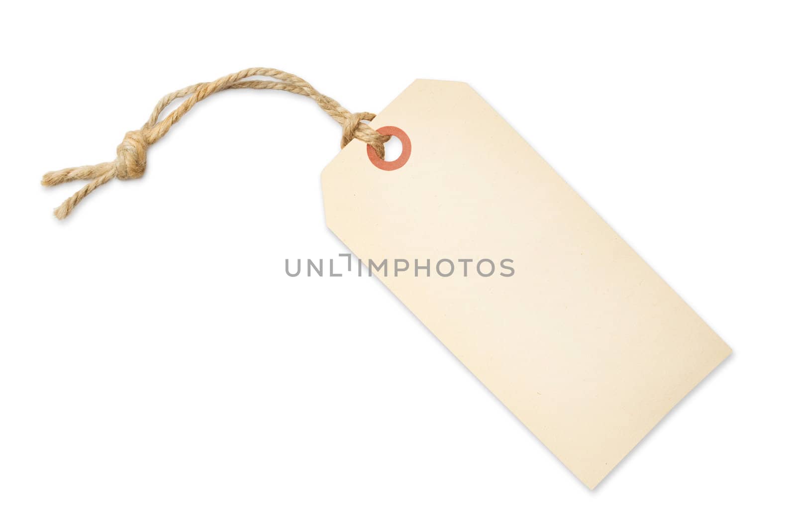 Blank tag label isolated on white background with shadow
