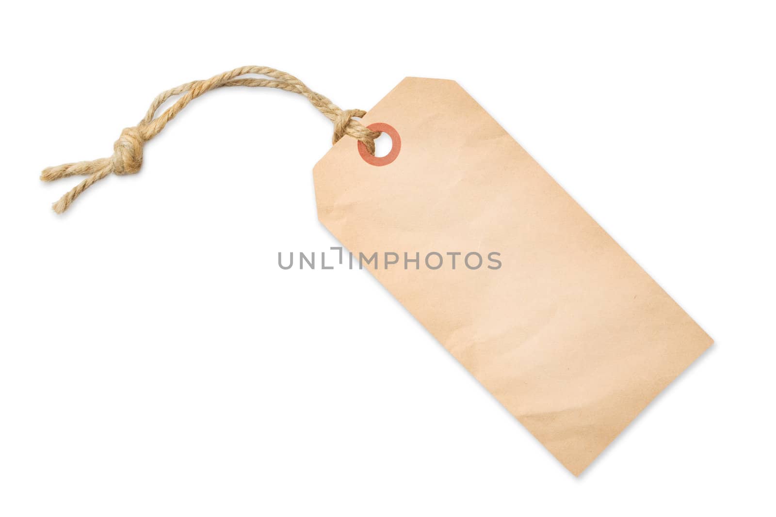 Blank tag label isolated on white background with shadow