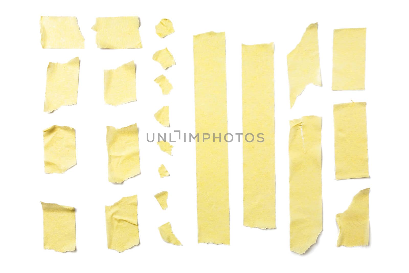 Strips of masking tape isolated on white background