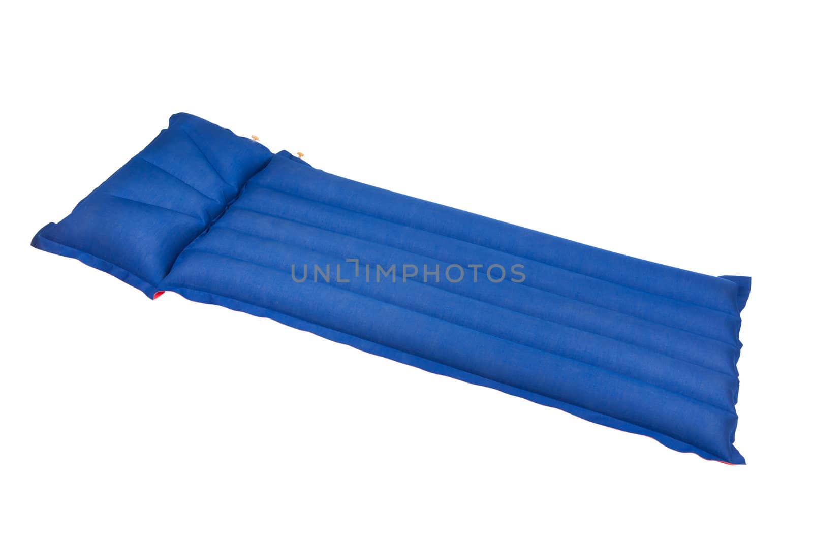 Inflatable beach mattress isolated on white background