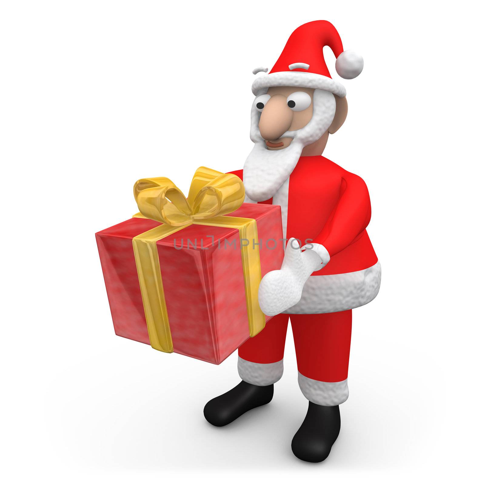 Computer Generated Image - Santa Offering A Gift.
