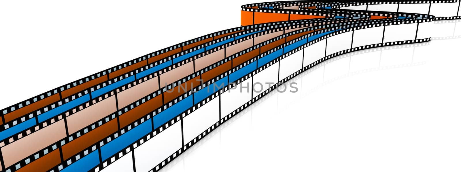 Colored 3d films lines on white backgroung