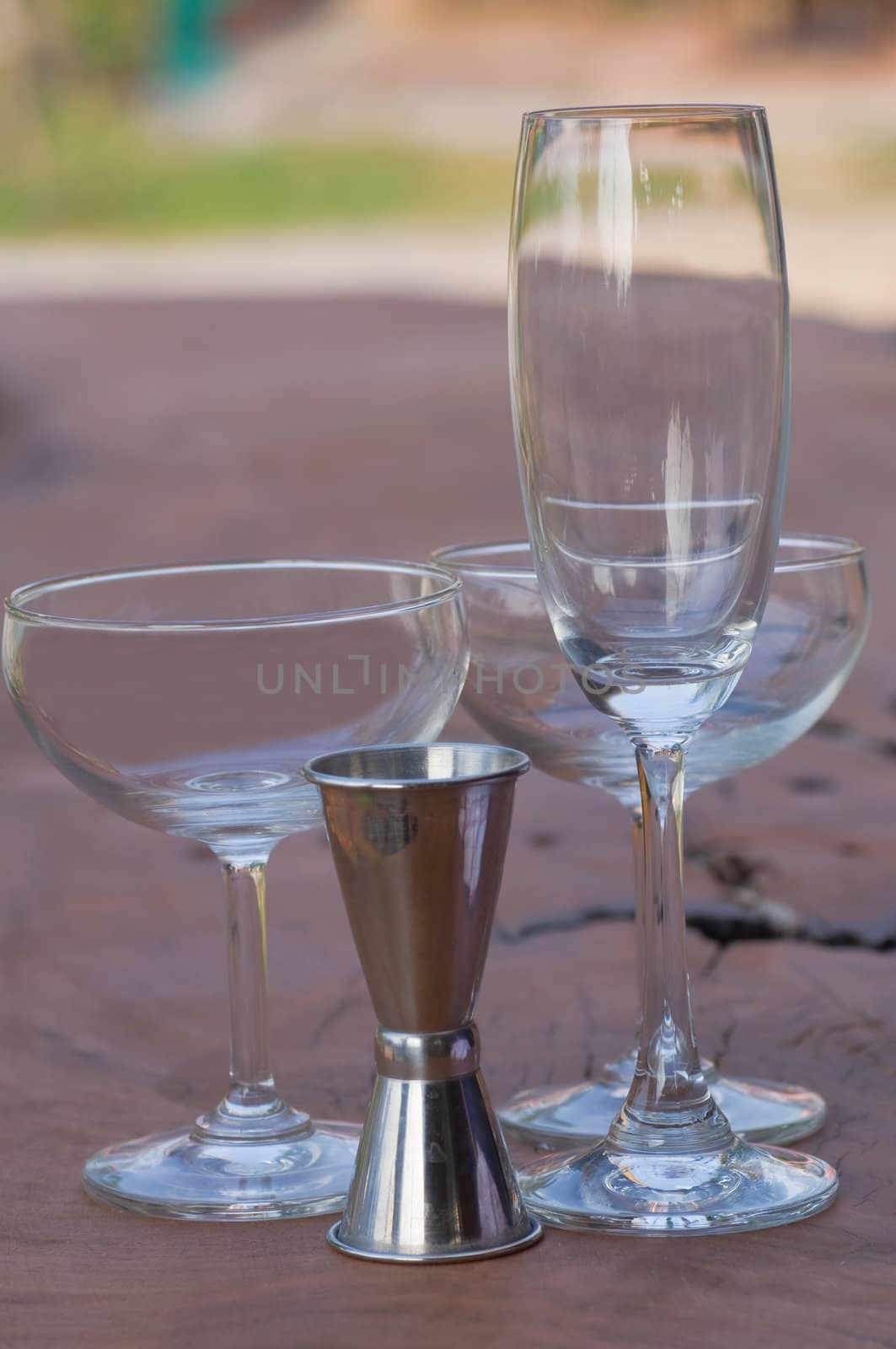 cocktail glass on on the table