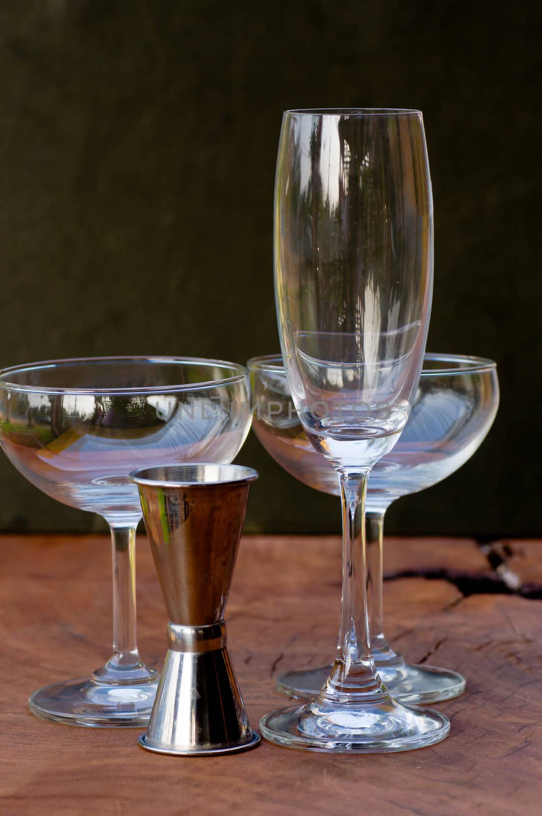 cocktail glass on on the table