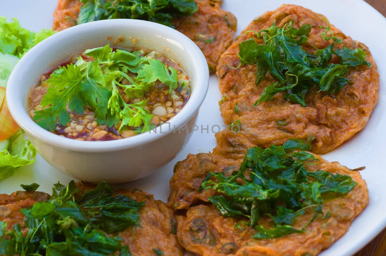 fried fish patty,a kind of Thai food