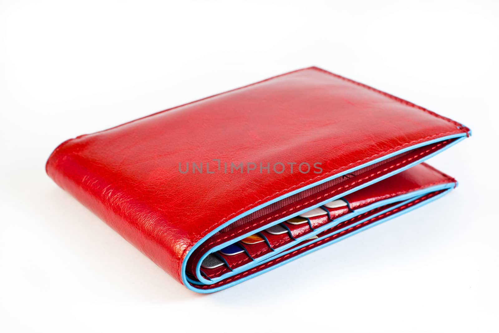 Red wallet made of leather - original Italian fashion accessory