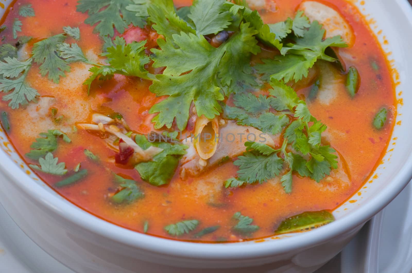 shrimp spicy lemongrass soup , a kind of Thai food