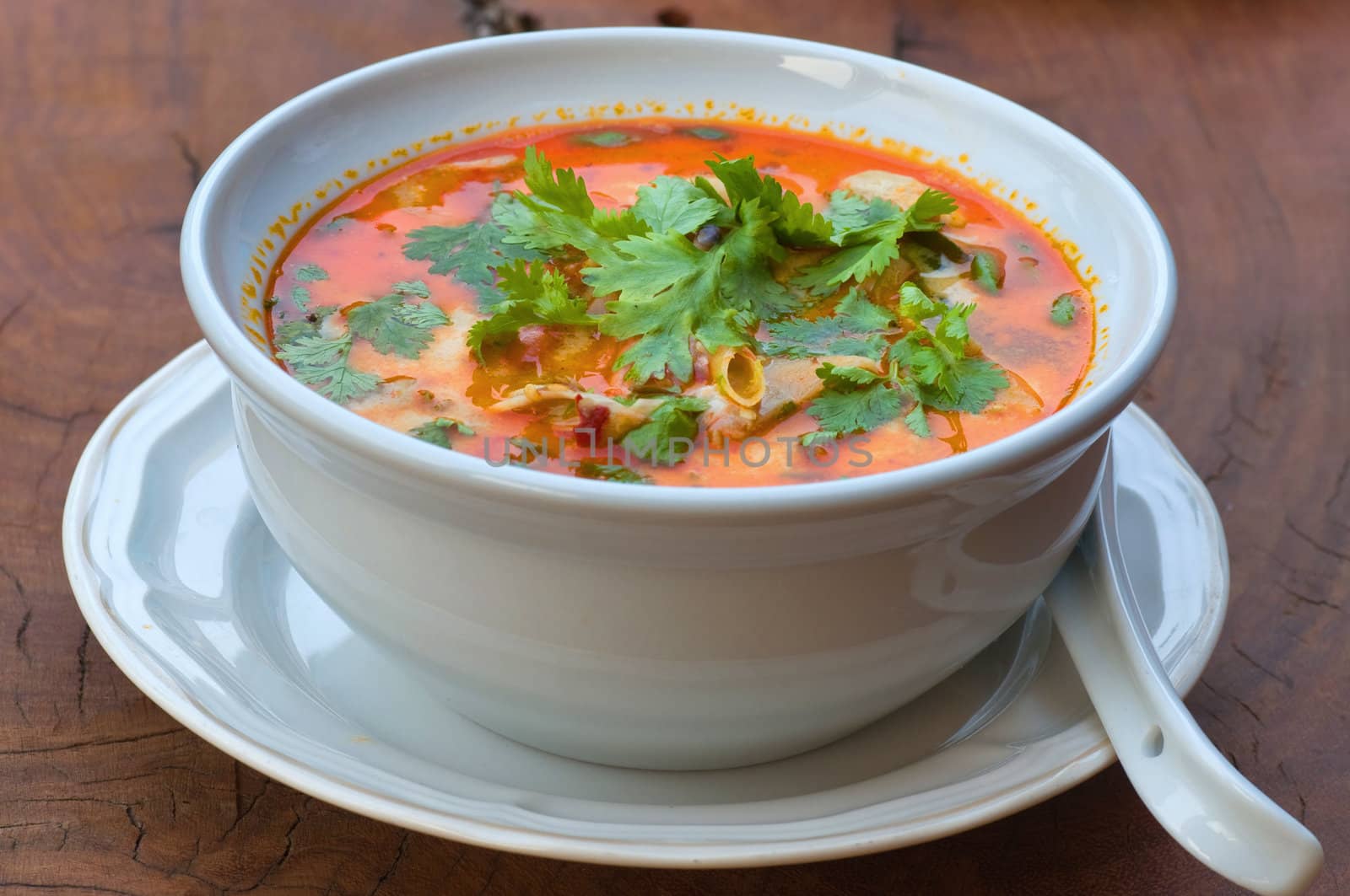 shrimp spicy lemongrass soup , a kind of Thai food