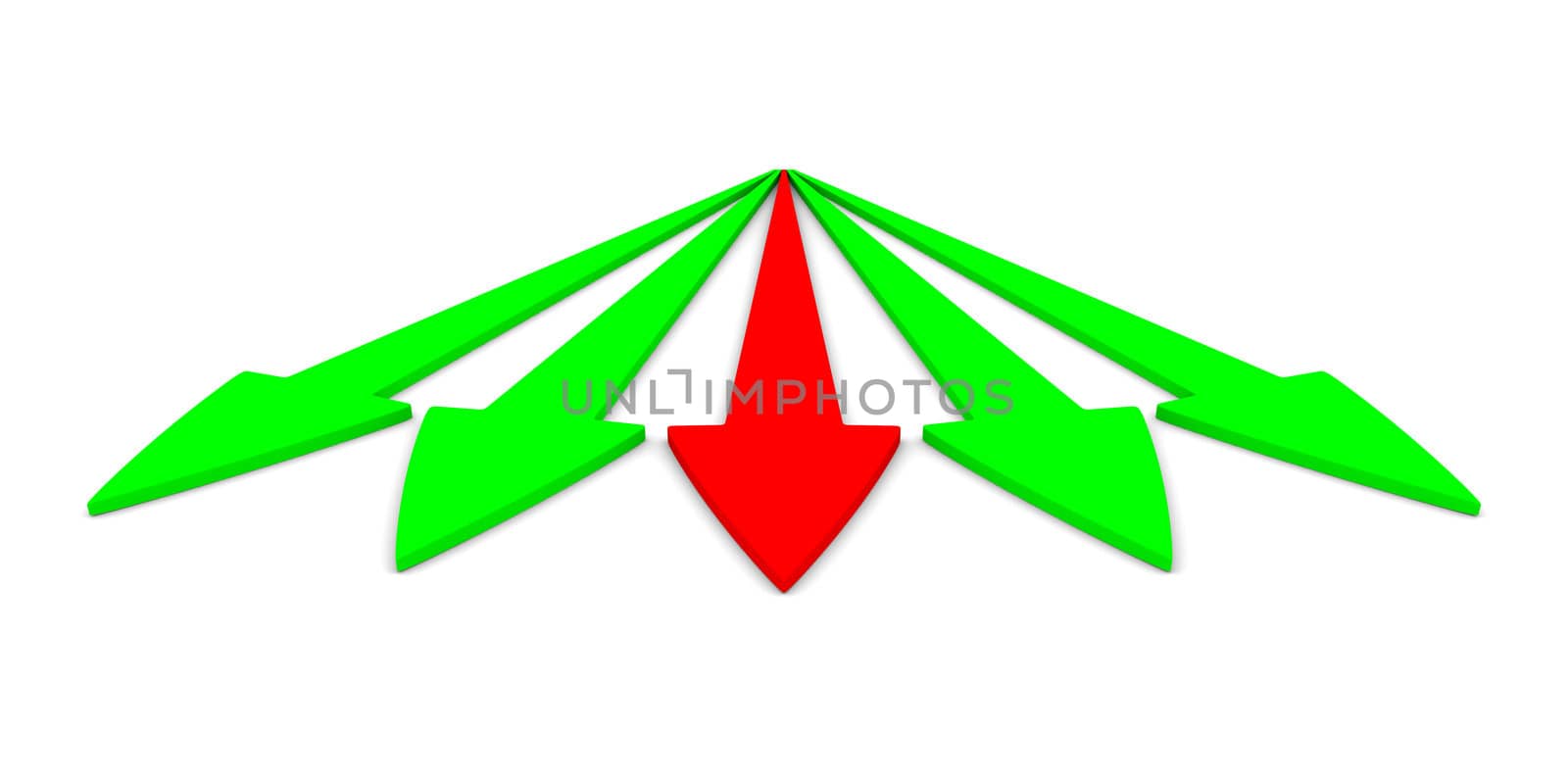Movement direction to success. Isolated 3D image