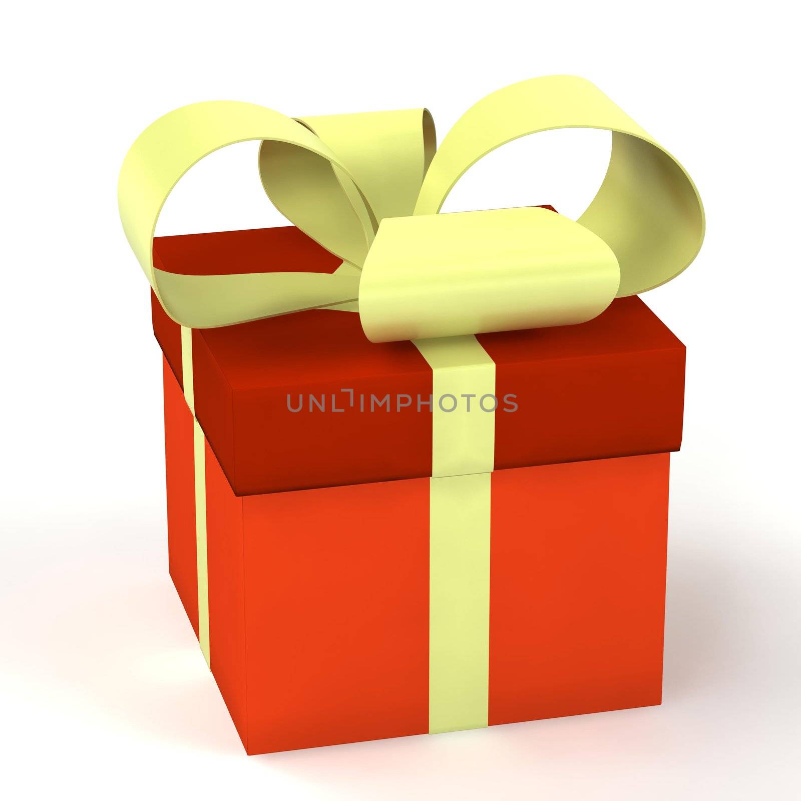 gift box over white background 3d rendered