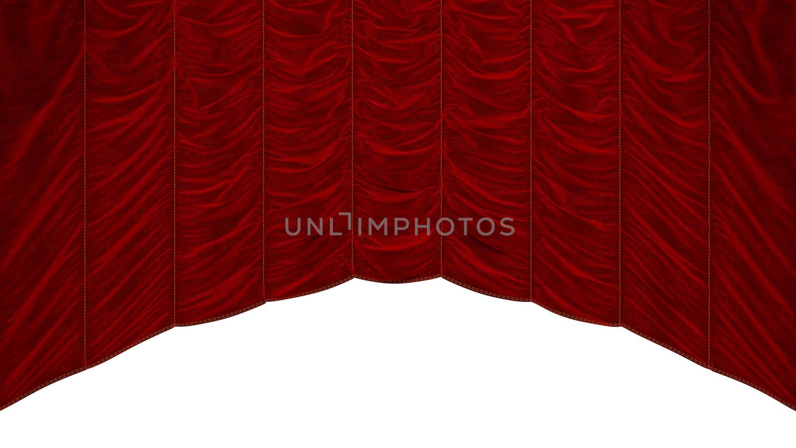 Bordeaux Red Curtain isolated over white. Beautiful textile pattern. Extralarge resolution