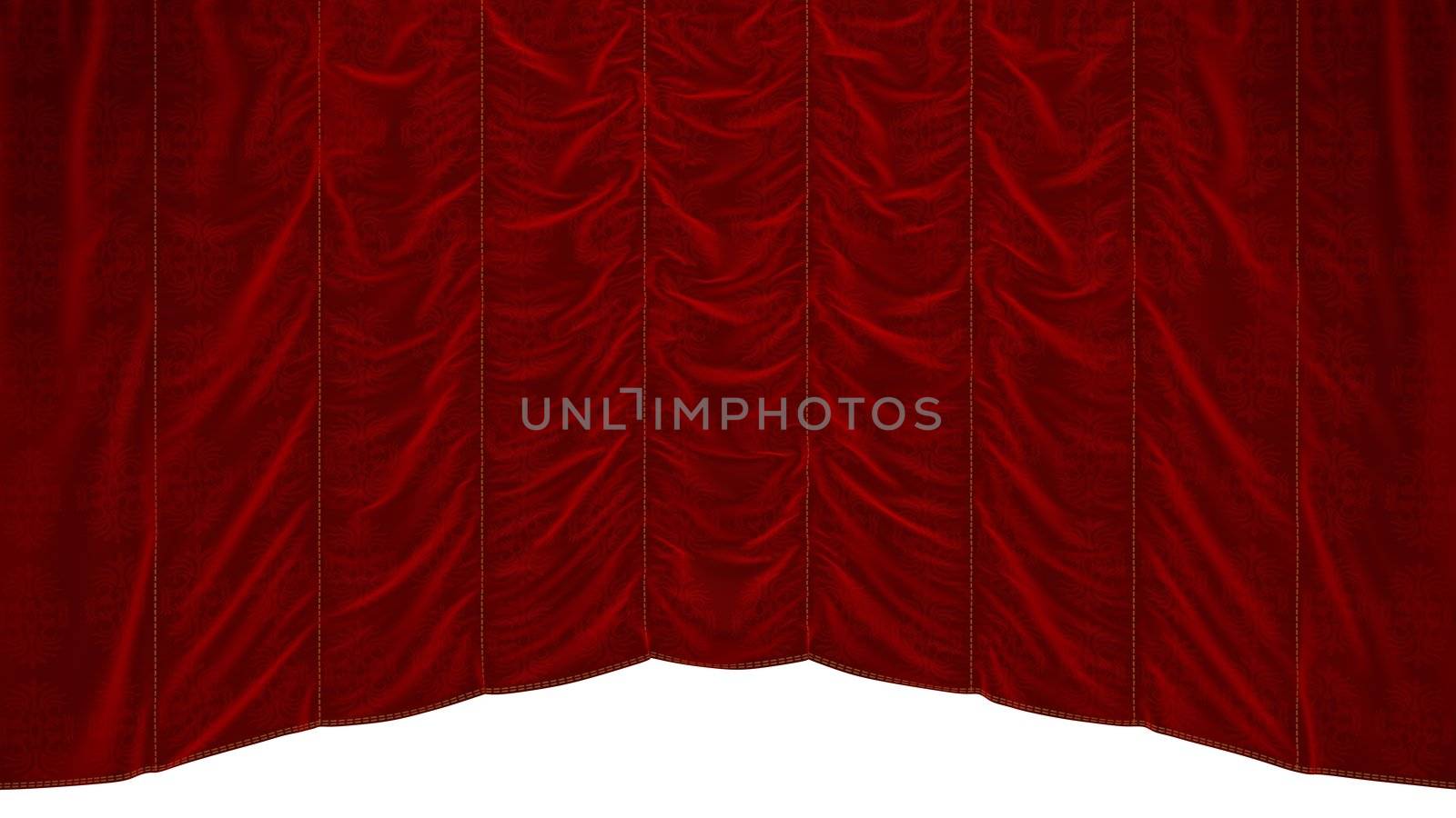 Red theater Curtain with beautiful textile pattern by Arsgera