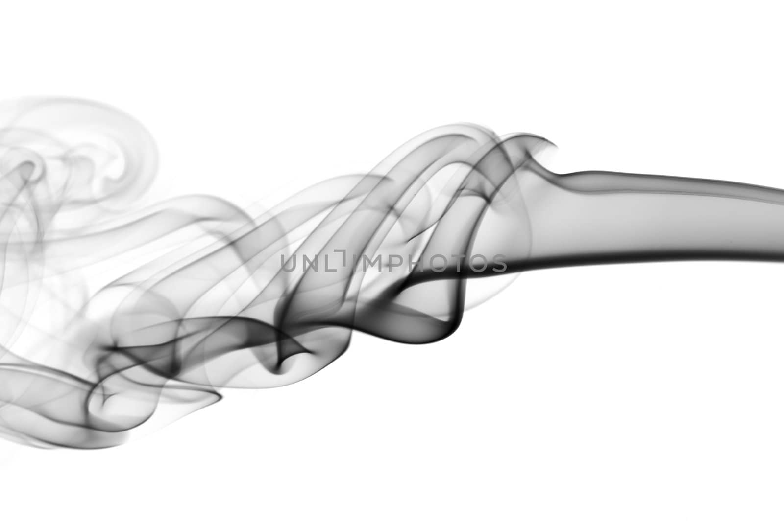 Abstraction. puff of black fume on white by Arsgera