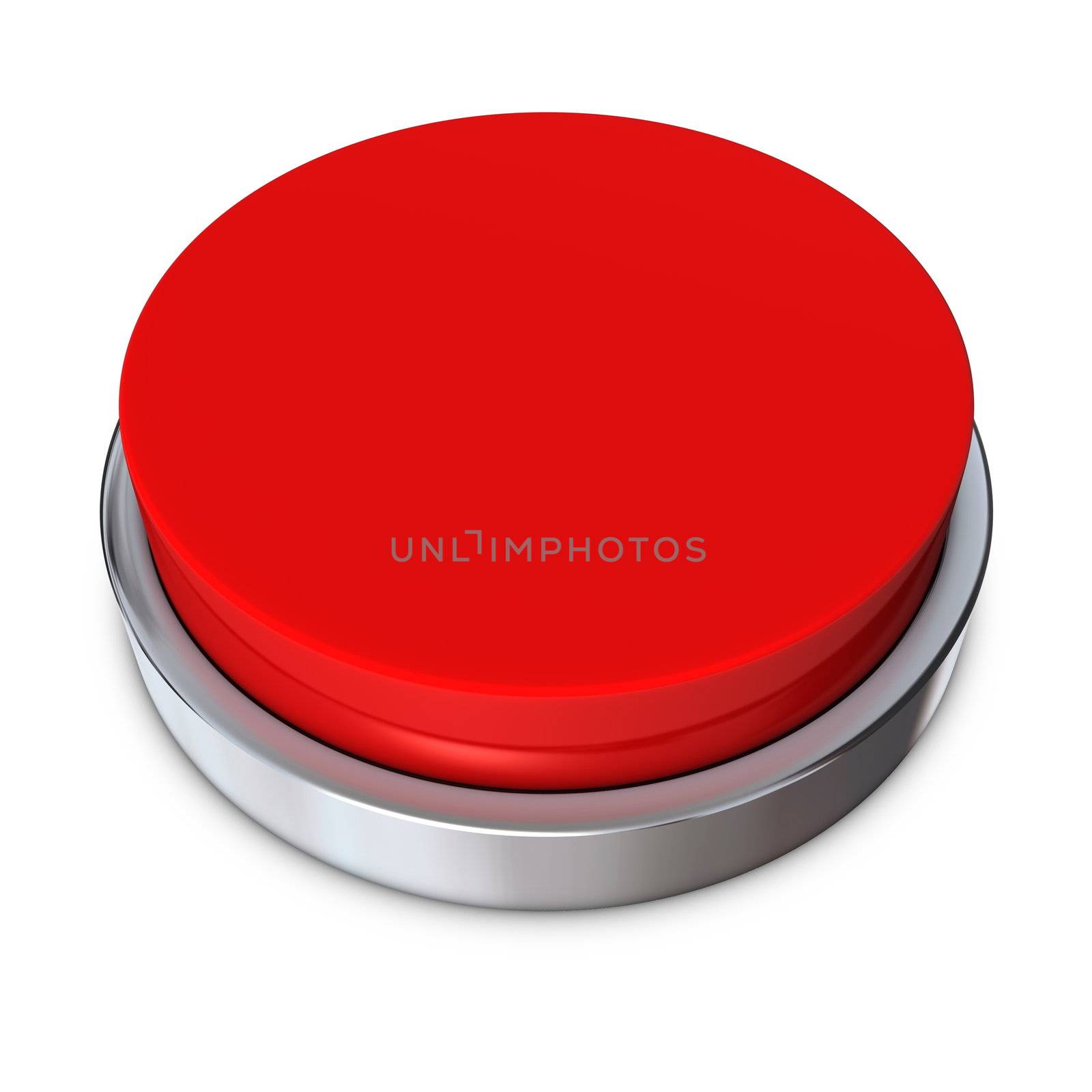 Red Round Button with Metallic Ring by PixBox