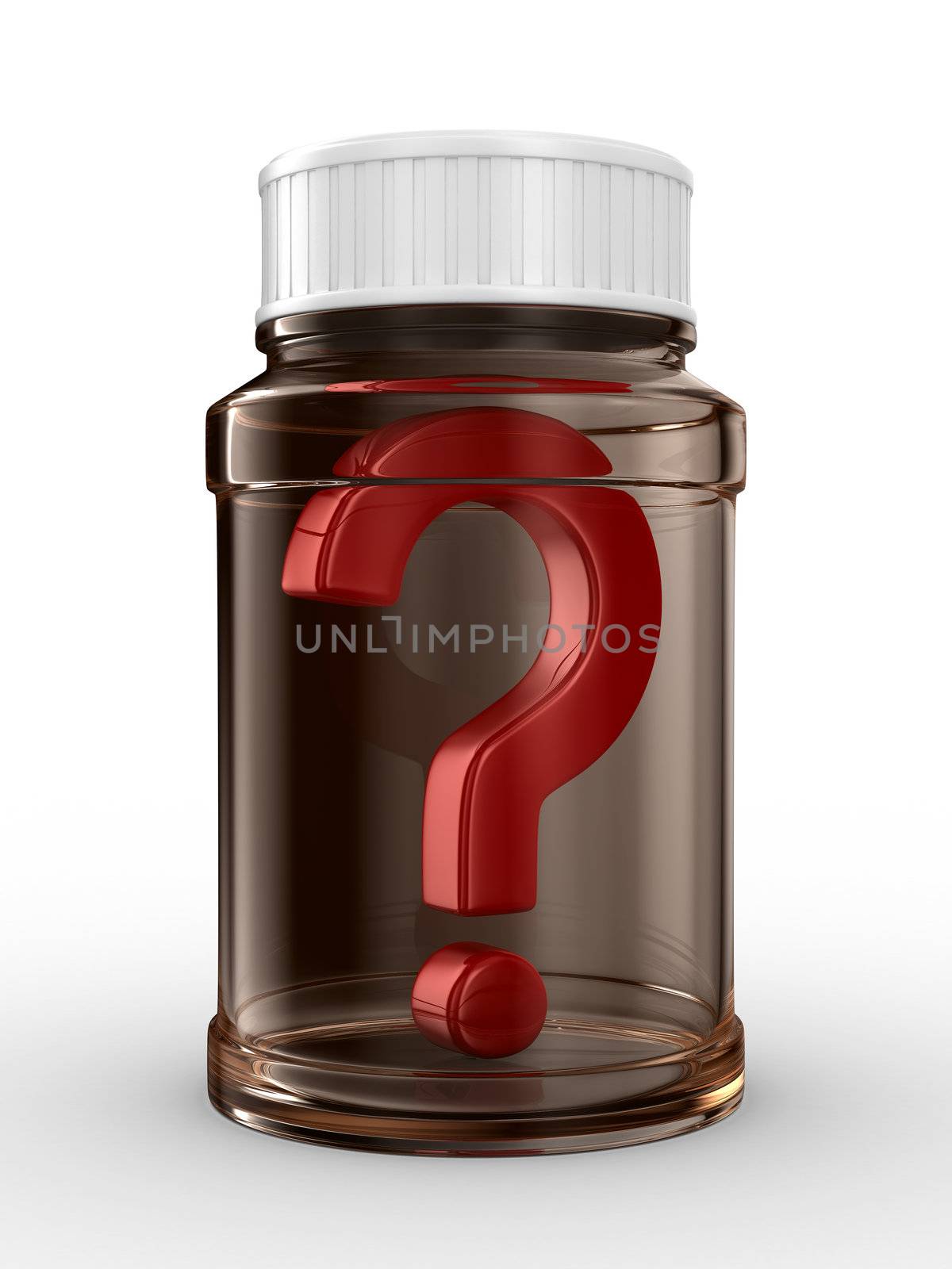 Bottle for tablets on white background. Isolated 3D image