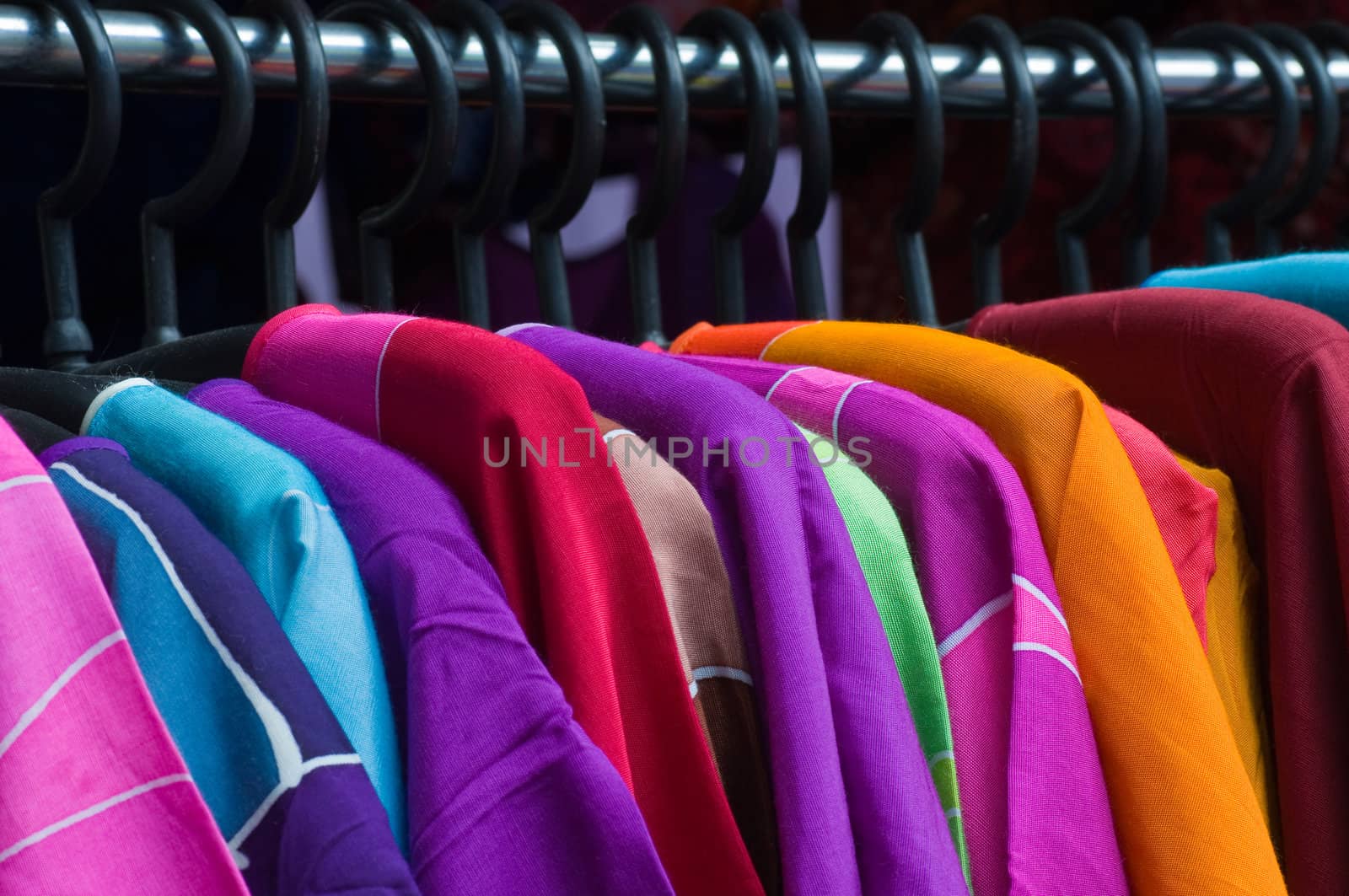 colorful of hang shirts