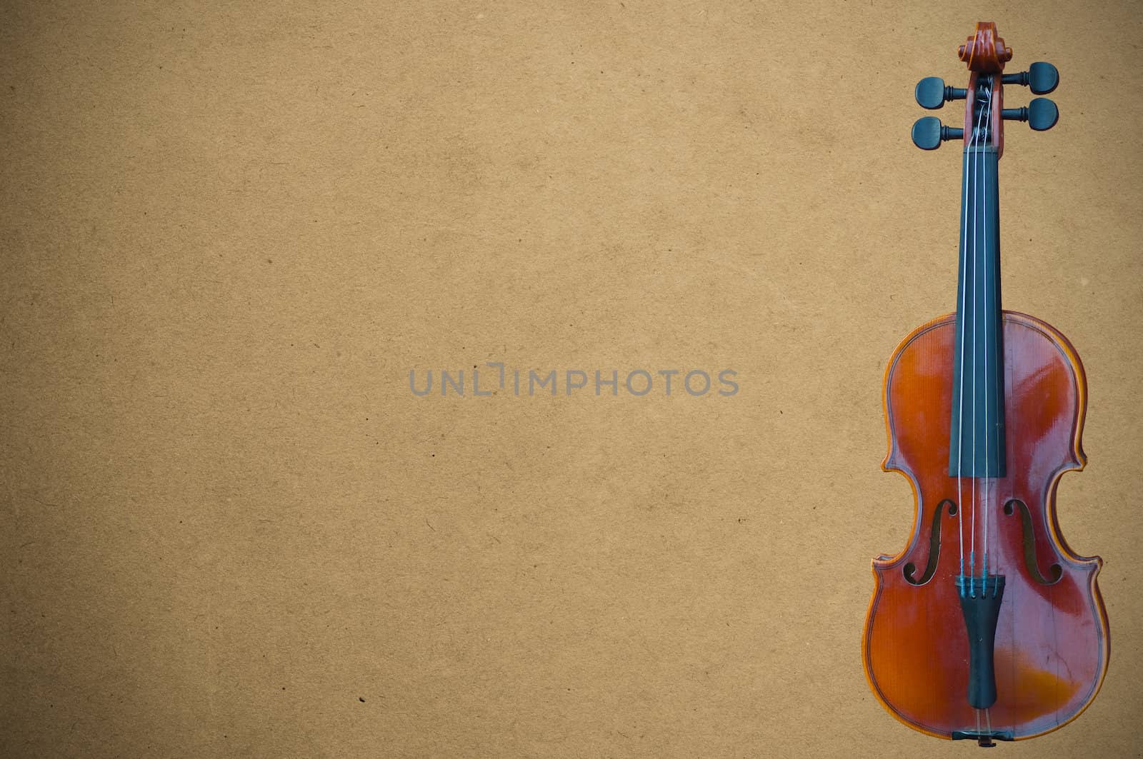 violin on brown background