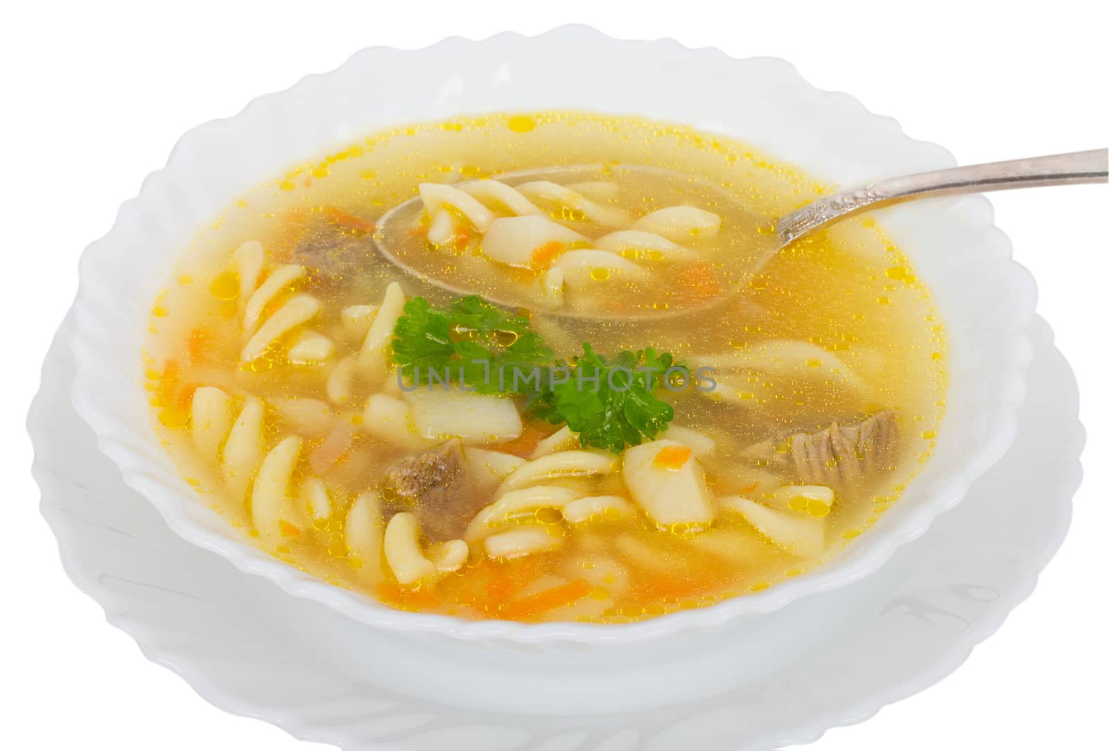 soup with macaroni and meat by Alekcey