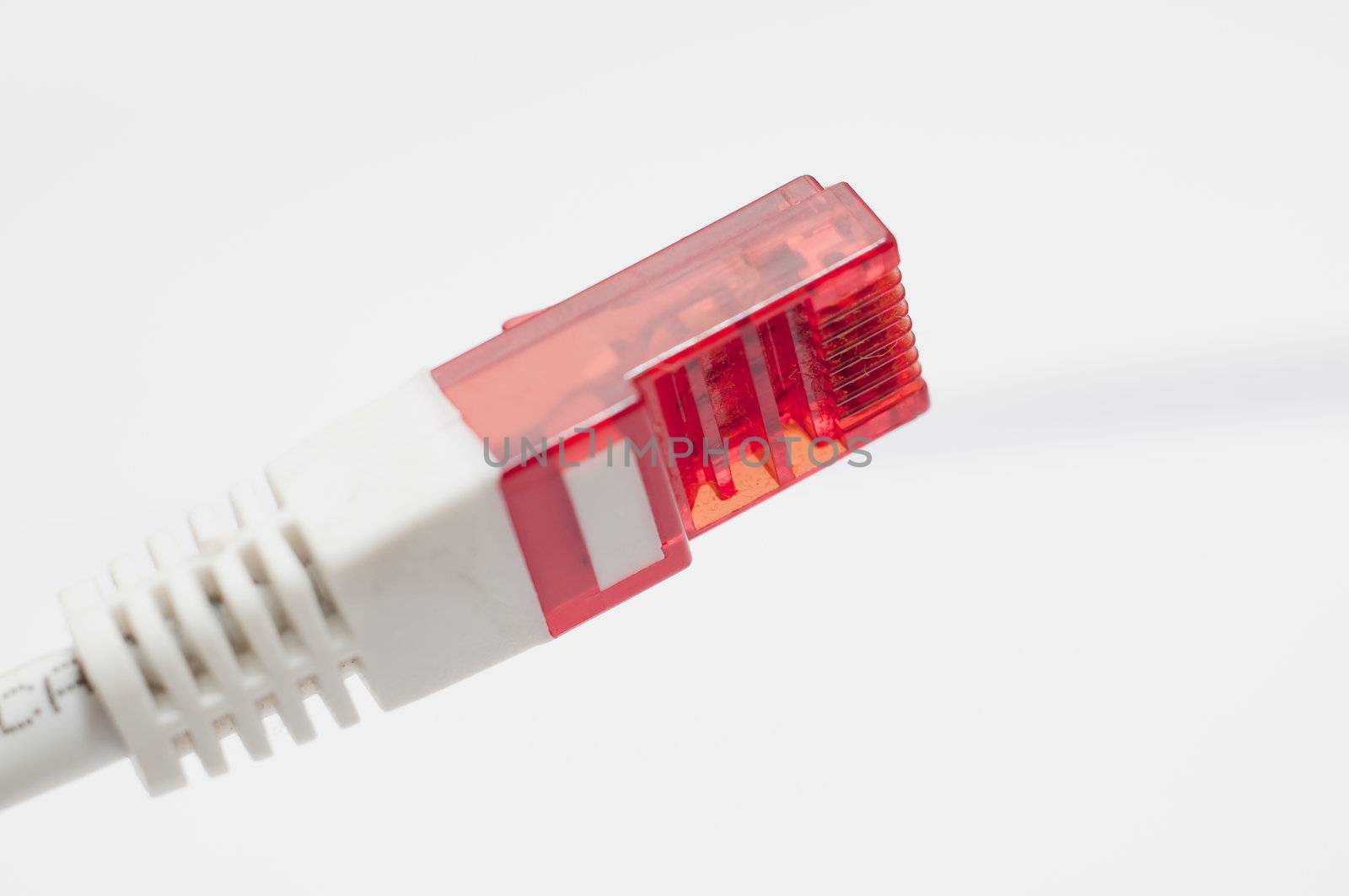 an image of computer network cable on white background