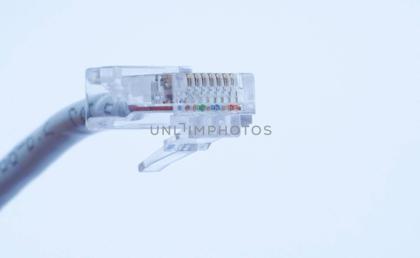 an image of computer network cable on white background