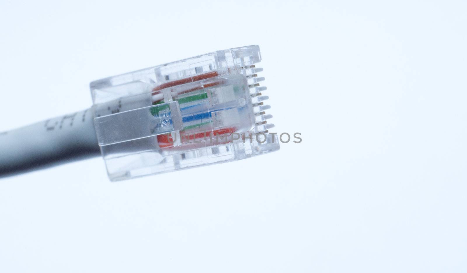 an image of computer network cable on white background