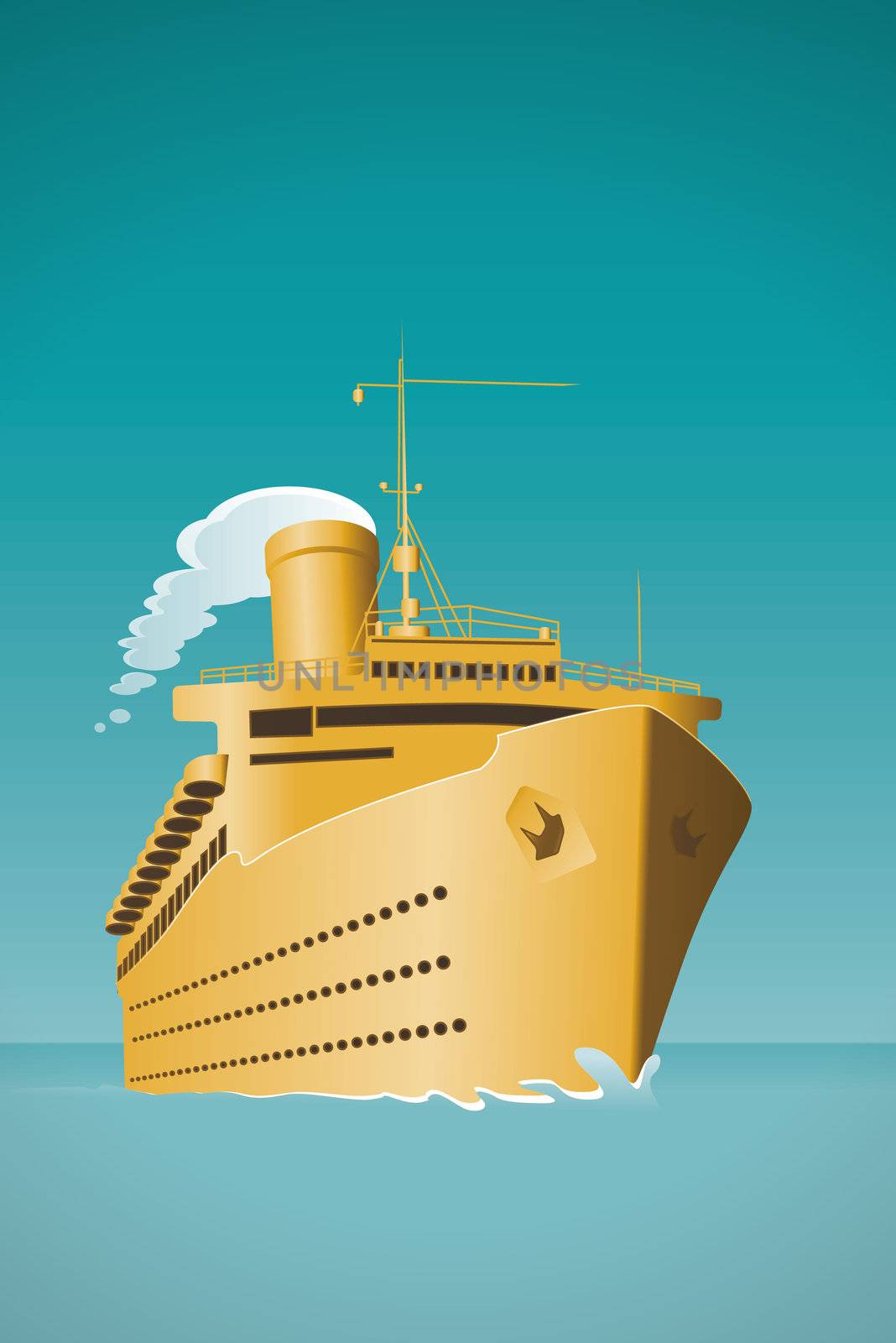 An old style cruise ship vector illustration