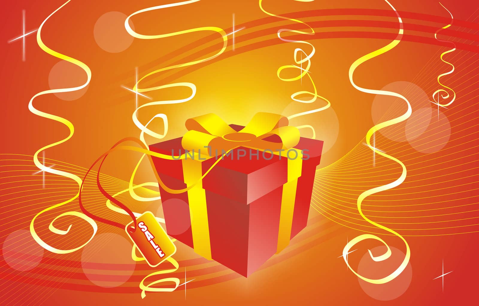 background with gift box, sale